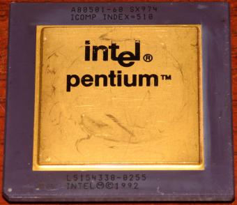 Intel Pentium 60 MHz CPU (A80501-60) sSpec: SX974, Icom Index=510, Malay 1992